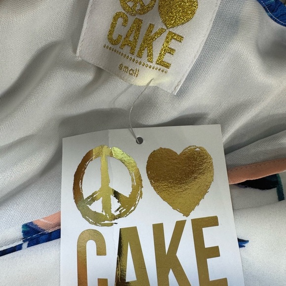 Peace Love Cake Tropical Leaf Print V-Neck Long Sleeve Blouse Small - Picture 7 of 7